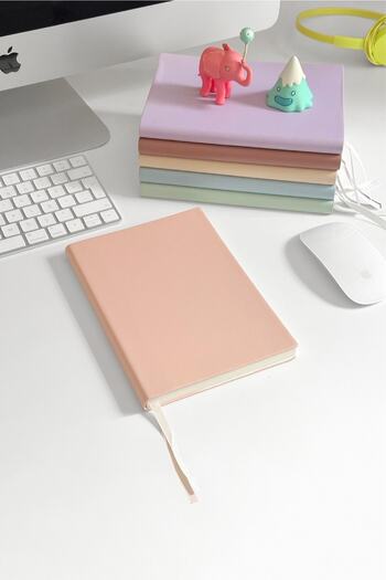 Victoria's Journals Smyth Pastel Non-Dated Thick Leaf Dotted Notebook 15x21 Cm (a5) Pink