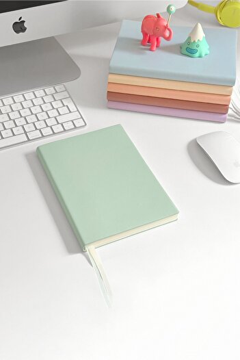 Victoria's Journals Smyth Pastel Undated Thick Leaf Dotted Notebook 15x21 Cm (A5) Green