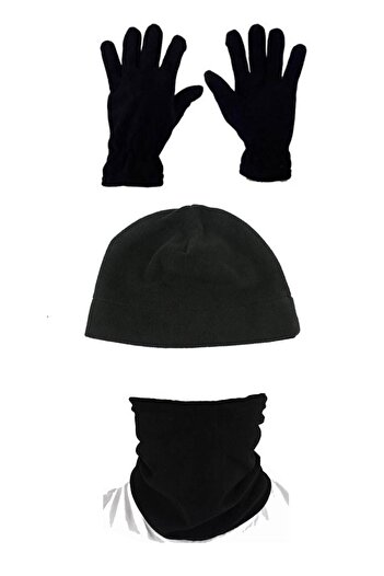 MAG DESIGN Set de 3 guler negru de iarnă din lână, confortabil cu design cald și la modă