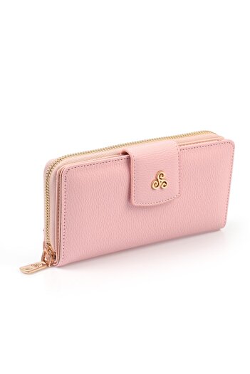 Ysmn Multi-Compartment Women's Wallet & Card Holder with Plenty of Eyelets and Zipper Pink Yc100005srl