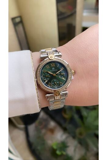 Momentus Ss247t-15sg Çelik Altın/çelik Yeşil Kadran 34 Mm Kadın Kol Saati