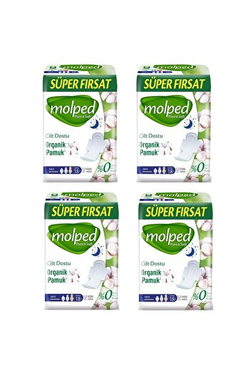 Molped Pure Soft Night 18 Pack Hygienic Pads 4 Pieces