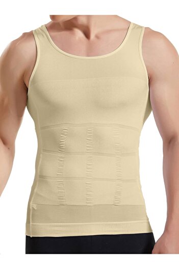 MİSTİRİK Torenova Men's Corset Undershirt - Regional Firming and Slimming, Skin Color