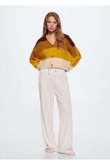MANGO Woman Buttoned Striped Cardigan