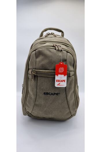 ESCAPE Canvas Fabric Dark Green Color 15.6 Inch Backpack with Laptop Compartment