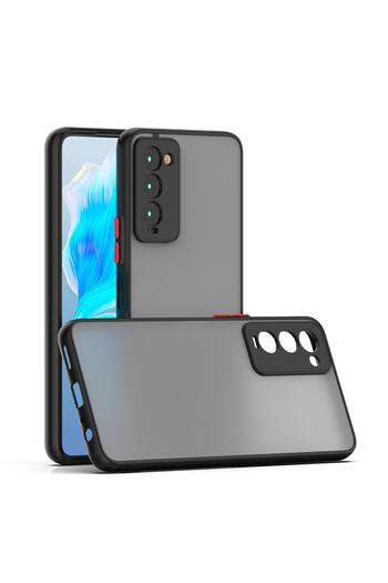 Fibaks Tecno Camon 18P Case Matte Anti-Fingerprint Camera Protected Hard Silicone Cover with Colorful Keys