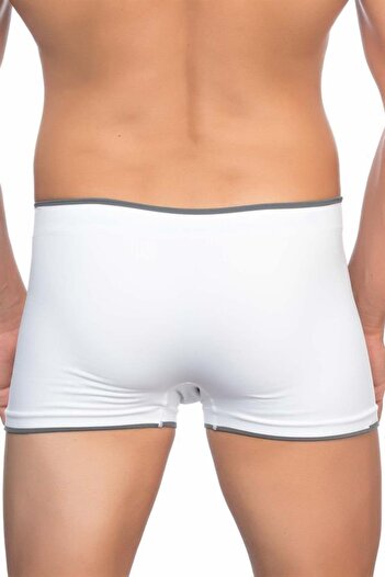 by İGP Men's White Corseted Lycra Boxer Briefs