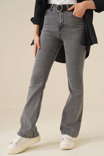 Trn JNS Tanya Smoked Snow Wash Spaghetti Leg Lycra Flare Jeans Jeans Collector