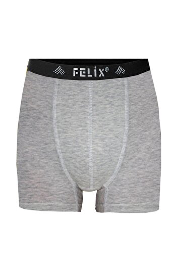 DeeAn Felix Men's Black Gray 6-Piece Box Boxer Flat Lycra Combed Cotton