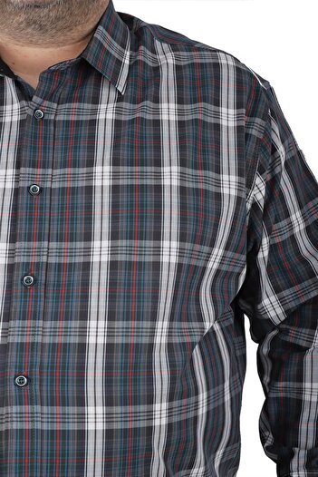 MocGrande Plus Size Men's Shirt Line Square 23367 Neftı