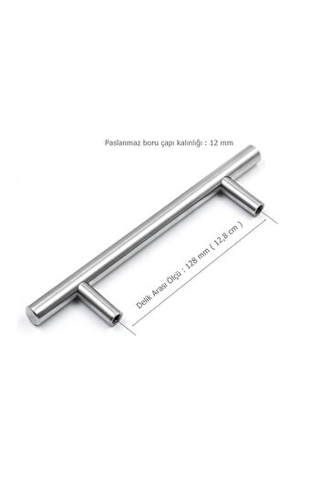 EYM Aluminum Stainless Inox 128 Mm Furniture Size Handle Diameter: 12 Mm