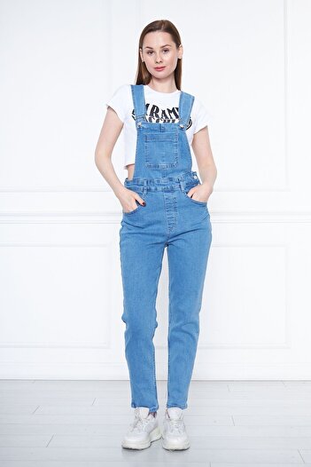 Pamuk Butik Salopetă din denim albastru pentru femei