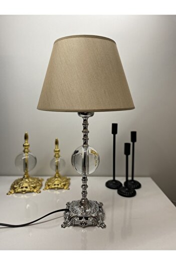 asellus Safderun Series Crystal Glass Lampshade, Chrome (silver) Table Lamp, Lux Lampshade, Home Gift Aba