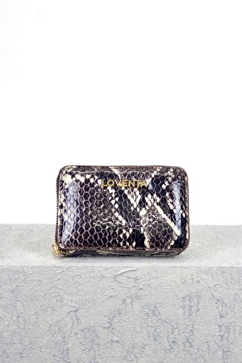 LOVENTA Genuine Leather Zippered Card Holder Wallet Blanca