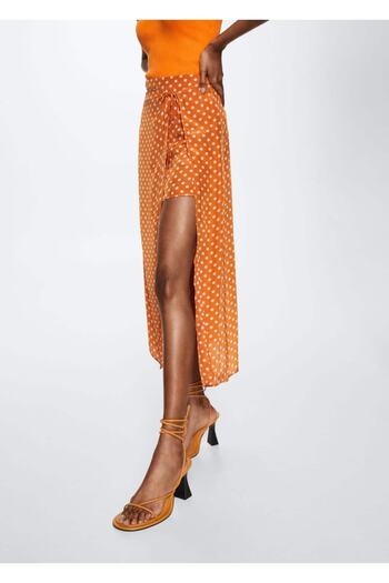 MANGO Woman Polka Dot Midi Skirt