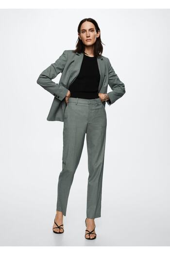 MANGO Woman Straight Cut Fabric Trousers