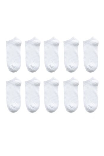 BGK Unisex Koton Economical White Color Booties Socks 10 Pcs
