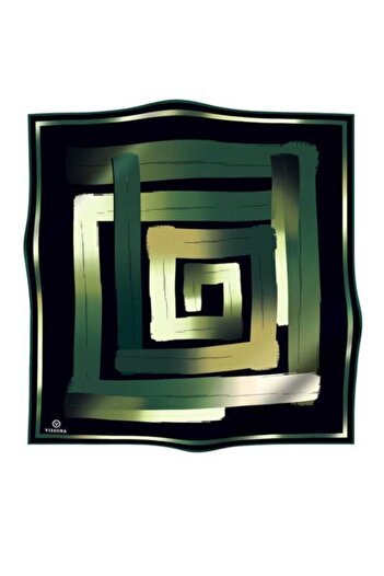 Vissona Green Twill Silk Scarf