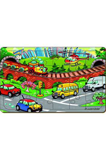 MAKETÇİNİZ Taşıtlar 24 Parça Ahşap Puzzle