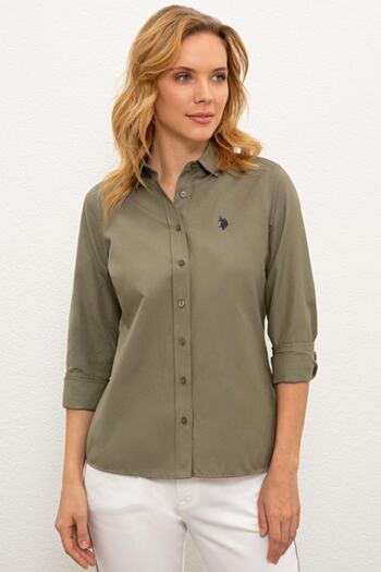 U.S. Polo Assn. Πράσινο πουκάμισο μακρυμάνικο Basic