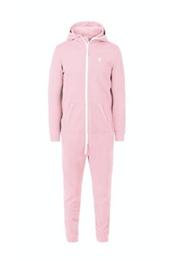 1Moda1Tarz Special 3 Thread Fabric Design Jumpsuit with Rasterized Inside and Zipper to the End of the Hood