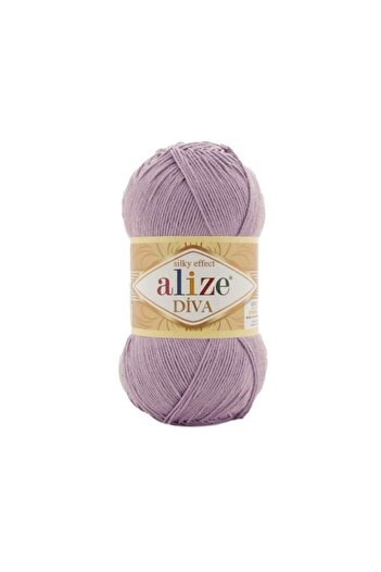 Alize Diva 505 Ashy Lilac Color Hand Knitting String - 5 Pieces