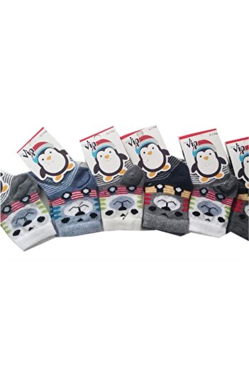 Ekinoks Erkek Bebek/çocuk Çorabı 6 Lı Paket Renkli Desenli Pamuklu