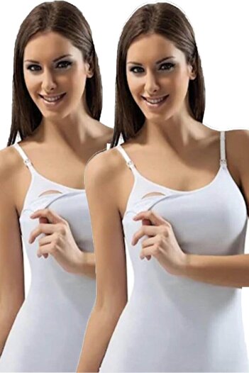 Liza Breastfeeding Undershirt Cotton Easy to Open Breastfeeding Undershirt 2 Pack