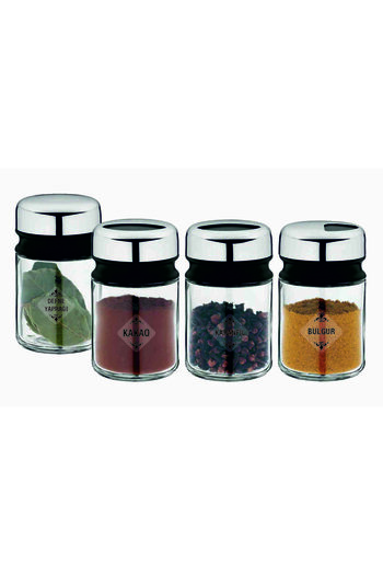 ENGINPRINT Black 172 Pcs Transparent Spice Pulses Nuts Sticker Kitchen Spice Jar Label