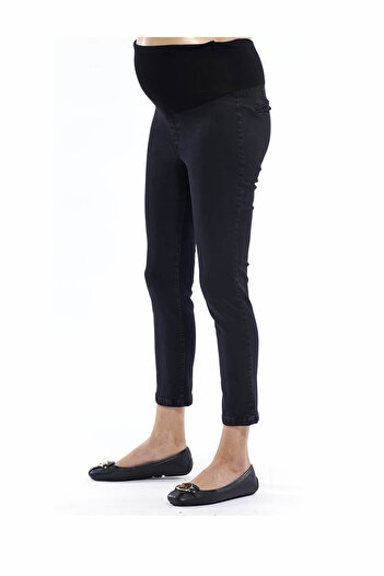 Motherway Black Maternity Slimfit Short Leg Trousers Pm213