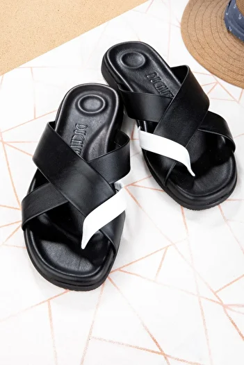 Ducavelli Estate Genuine Leather Men's Slippers, Genuine Leather Slippers, Orthopedic Sole Slippers, Rubber Sole Slippers
