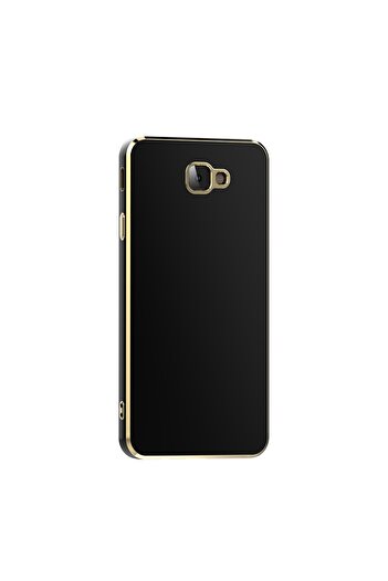 Fibaks Samsung Galaxy J7 Prime Case Shiny Edge Gold Embroidered Camera Protection Cover