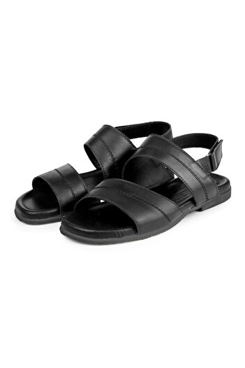 Ducavelli Viasna Genuine Leather Men's Slippers, Genuine Leather Slippers, Orthopedic Sole Slippers, Rubber Sole