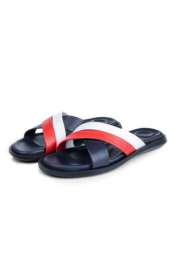 Ducavelli Bande Genuine Leather Men's Slippers, Genuine Leather Slippers, Orthopedic Sole Slippers, Leather Slippers