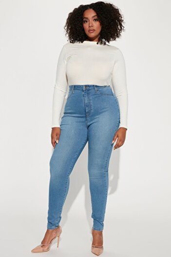 sinembutik Light Blue Large Size Lycra Jeans