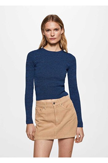 MANGO Woman Round Neck Ribbed Sweater