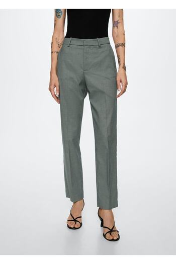 MANGO Woman Straight Cut Fabric Trousers