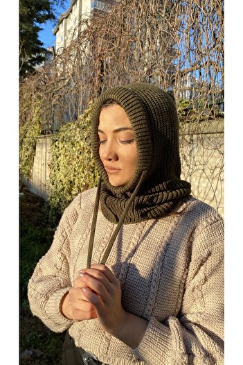 laviyonsa Unisex πλεκτά Balaclava με κορδόνια
