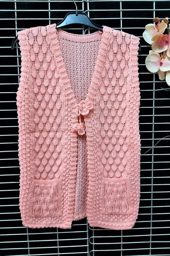 Çt Çeyizci Tekstil Women's Pink Lurex Knitted Vest