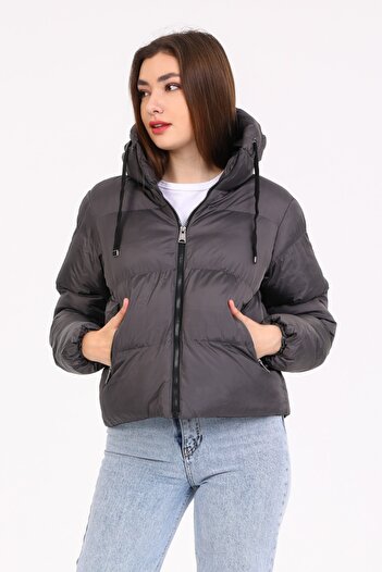 DYNAMO Women's Smoked Hooded Puffer Jacket
