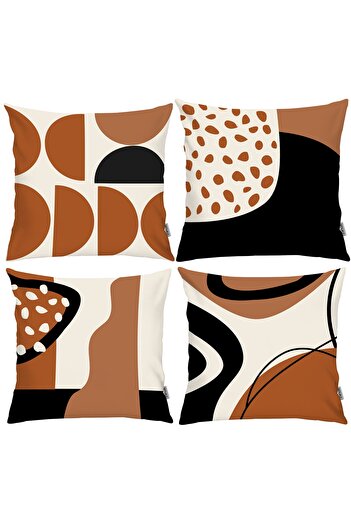 RİTMOHOME Scandinavian Ethnic Cozy 4-Piece Throw Pillow Cover