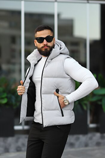 JESS PLUS New Season Men's Hooded Puffer Vest