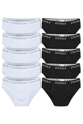 HNX Pack of 10 Hünex Written Elastic Men's Slip Panties