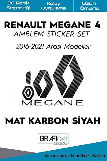 GRAFİCAR Set de autocolante pentru acoperirea emblemei Renault Megane 4