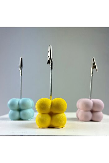 oasis decoration Bubble Note Holder Set of 3 ( Mint - Yellow - Pink )