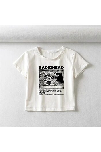 Touz Satu Moda & Radiohead з принтом, білий кроп