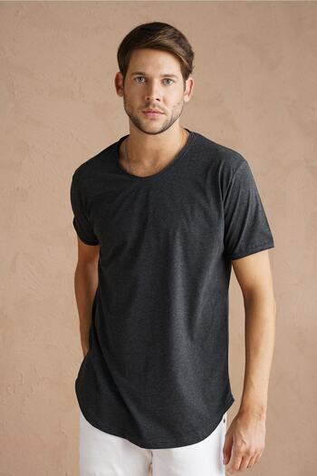 Tarz Cool Gray-anthracite-moonlight Yellow Men's Basic Slim 3-pack Short Sleeve 100% Cotton T-shirt
