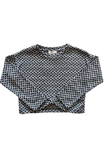 Çikoby Girl's Patterned Knitted Crop Blouse