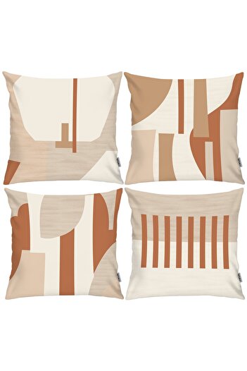 RİTMOHOME Scandinavian Ethnic Cozy 4-Piece Throw Pillow Cover