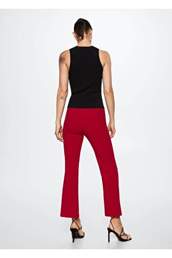MANGO Woman Cropped Flare Pantolon
